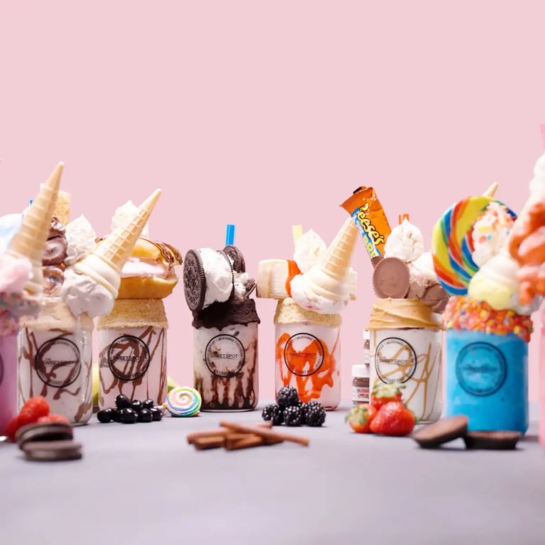 Explosive milkshakes at The Sweet Spot: A must-try delight.