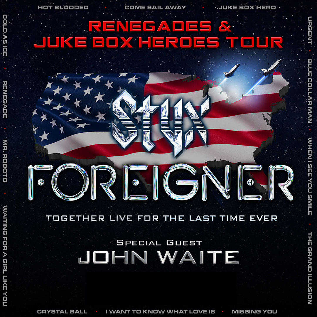 Rock legends Foreigner, Styx, and John Waite unite for a one-night epic concert.